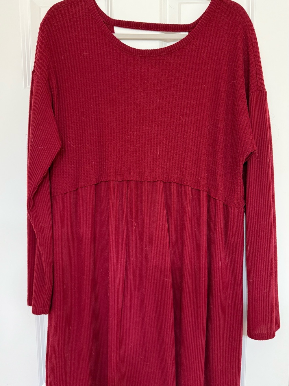 ⚡️Maurice’s⚡️ sz 0x Ribbed Knit Red Long Sleeve Dress